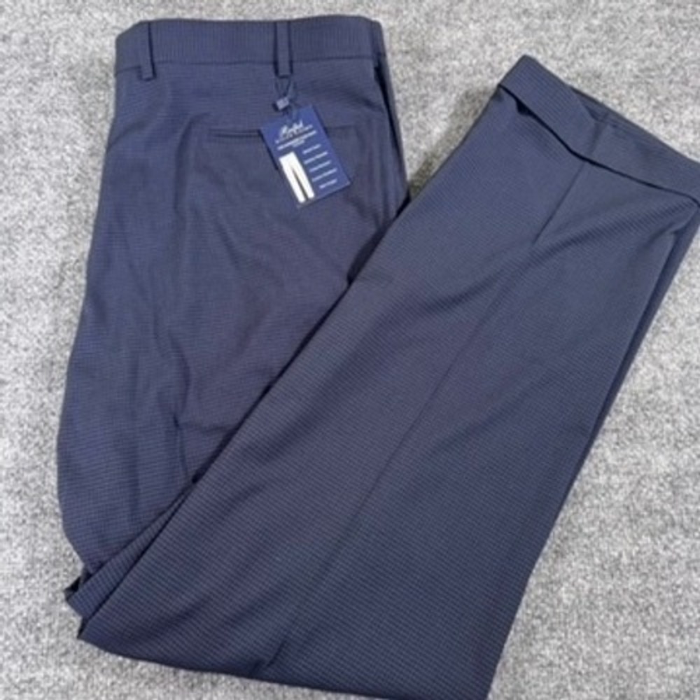 Ralph Lauren Dress Pants Men 38x32 Comfort Flex Pleated Navy Blue NWT
